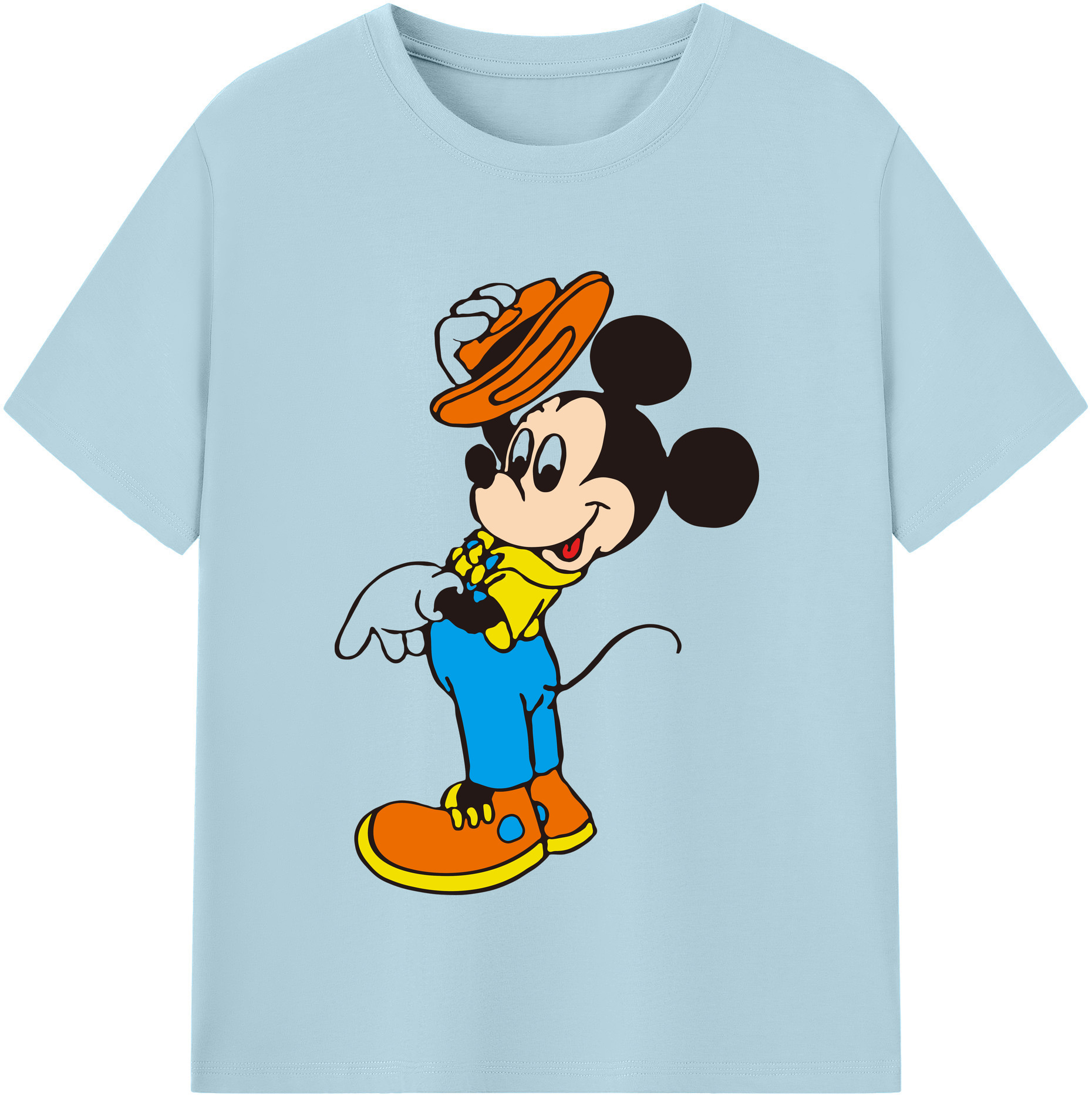 （画像用） ミッキーマウス Mickey Mouse 綿100％半袖Tシャツ（フロントプリント）